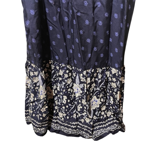 Old Navy Navy Blue Floral Maxi Dress Boho Festival Medium - Picture 6 of 14